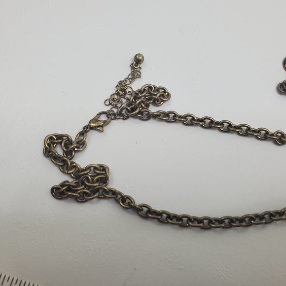 Boho Necklace Dangle Fringe Charms‎ Coin Gold Tone - Picture 2 of 7